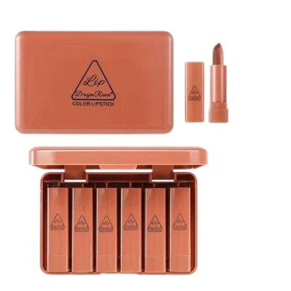 Original Dragon Ranee Mini Lipstick Set Pack of 6 - Imported Matte & Creamy Long-Lasting Lipsticks