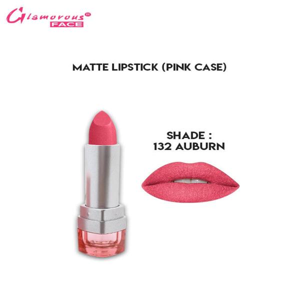 Glamorous Face Matte Lipstick with Vitamin E & Aloe Vera - Pink Case