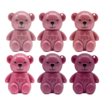 MOCALLURE Bear Matte Lip Gloss Keychain Pack of 6 with Magic Color Changing Pink Shade