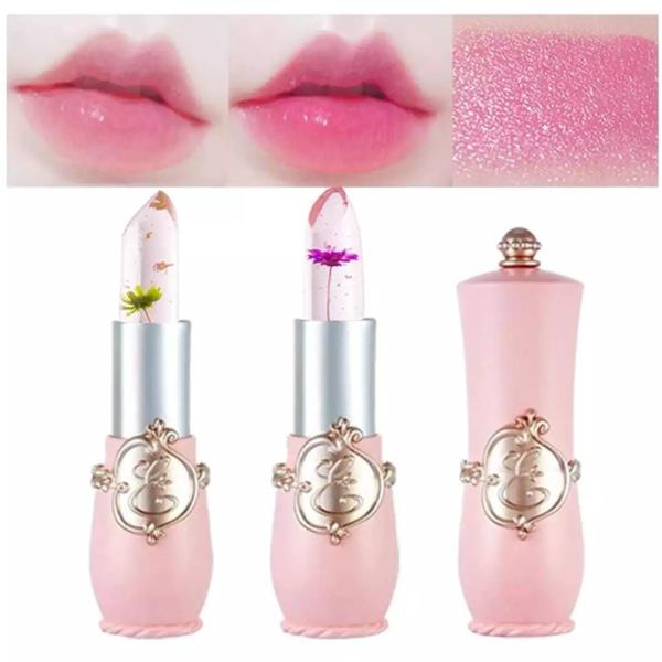 Transparent Color-Changing Flower Jelly Lipstick - High Quality