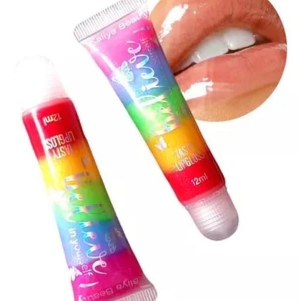 Magic Rainbow Sugar Tasty Lip Gloss - Waterproof, Long-Lasting Moisturizer with Rainbow Sugar Flavor