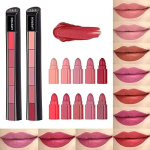 5 in 1 Matte Finish Lipstick - Long Lasting Color in Red and Nude Shades