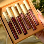 KS ONE 6-Piece Matte Lip Gloss Set with Long-Lasting Moisturizing Formula ZH507