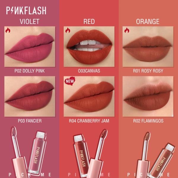 Pinkflash Soft Matte Liquid Lipstick - Waterproof, Moisturizing, Highly Pigmented in 14 Shades