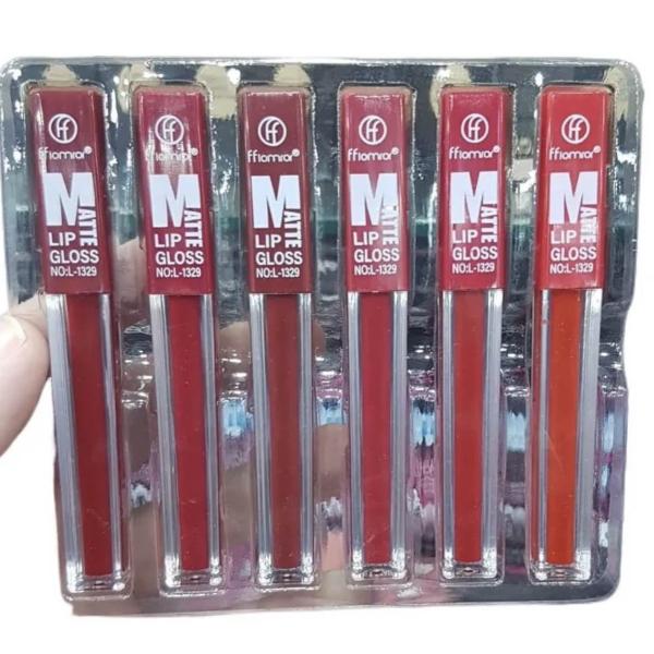 6-Piece Nude Red Matte Lipgloss Set – Long-lasting Matte Liquid Lipsticks