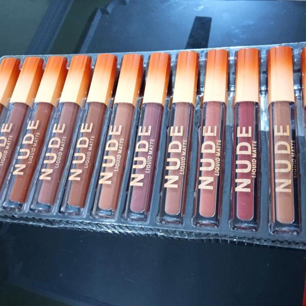 Nude Matte Lip Gloss Pack of 12 - Long-Lasting Waterproof Liquid Lipsticks