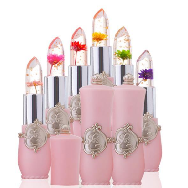 EMPER Transparent Flower Jelly Lipstick - Temperature Color Change, Waterproof, Long Lasting