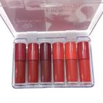 Pack of 6 Nude Matte Lip Gloss Set - Waterproof, Long-Lasting Shades for Girls and Women