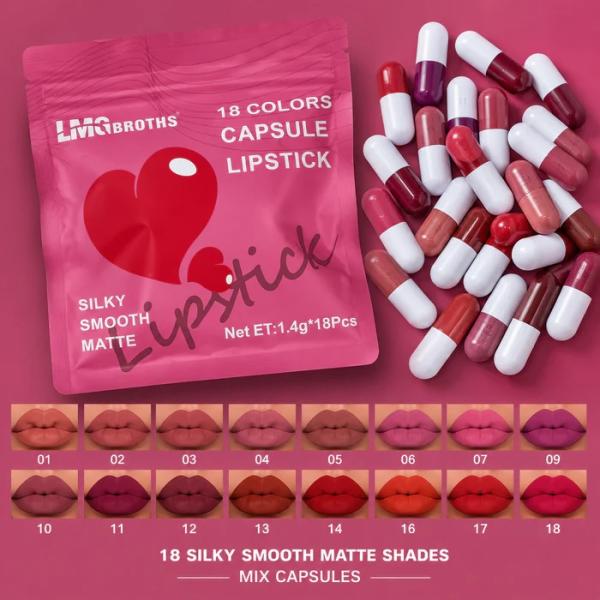 Tijarat Online Mini Matte Lipstick Capsule Set – 9/12/18 Vibrant Colors with Waterproof and Sweat-Resistant Formula