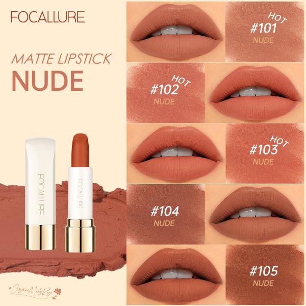 FA 203 Focallure Natural Matte Velvet Lipstick with Rose Jasmine Oil