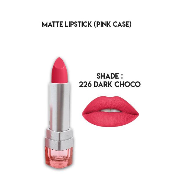 Glamorous Face Matte Lipstick with Vitamin E & Aloe Vera - Pink Case