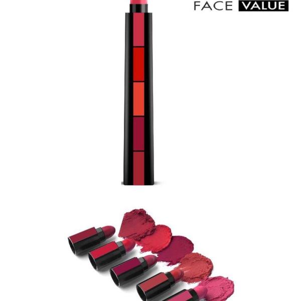 Renée FAB 5 5-In-1 Waterproof Velvet Matte Lipstick Stick - Long-Lasting, Multi-Shade Compact