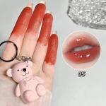 Gloss Texture Lip Glaze with Velvet Bear Keychain – Long-Lasting Lip Mud Lipstick for Women and Girls