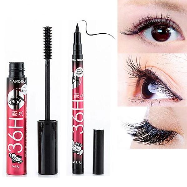 36H Long Lasting Black Mascara & Eye Liner Pack of 2 – Bold, Durable Eye Makeup Duo