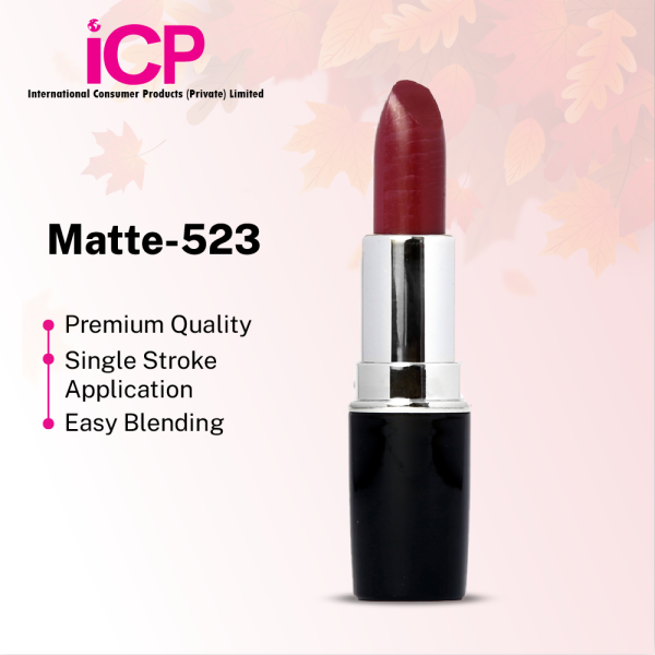 Swiss Miss Crimson Kiss Lipstick M-523 - Long-Lasting Matte with Vitamin E & Beeswax