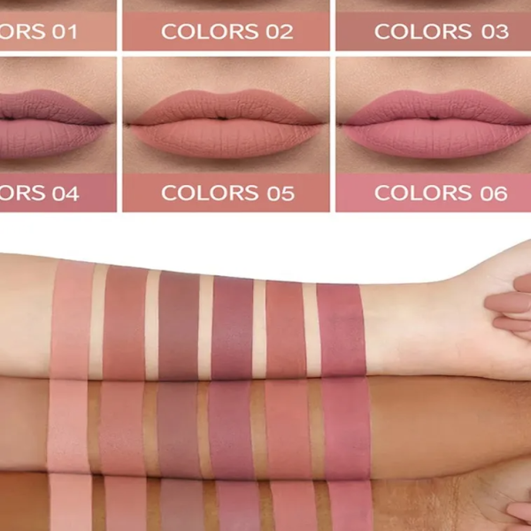 6Pcs Nude Liquid Velvet Matte Lipstick Set – Long-Lasting Waterproof Lip Gloss Kit for Women