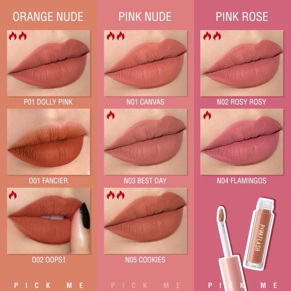 Pinkflash Soft Matte Liquid Lipstick - Waterproof, Moisturizing, Highly Pigmented in 14 Shades