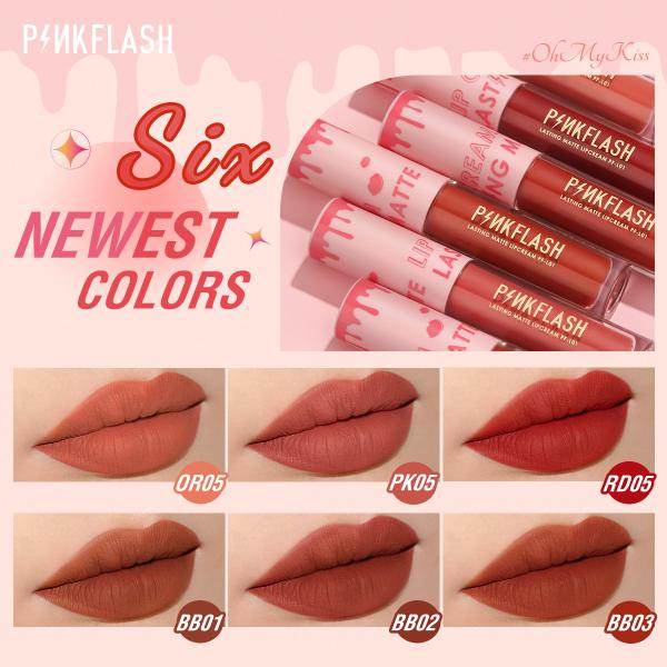 Pinkflash Soft Matte Liquid Lipstick - Waterproof, Moisturizing, Highly Pigmented in 14 Shades