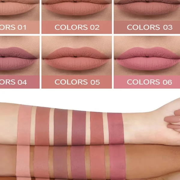 KS ONE 6-Piece Matte Lip Gloss Set with Long-Lasting Moisturizing Formula ZH507
