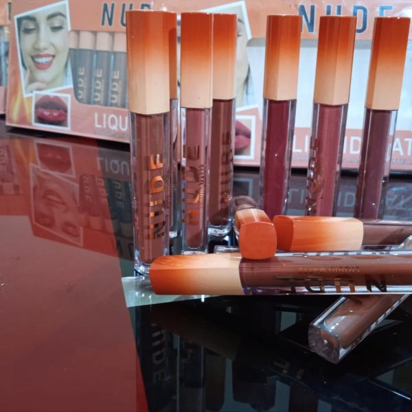 Nude Matte Lip Gloss Pack of 12 - Long-Lasting Waterproof Liquid Lipsticks