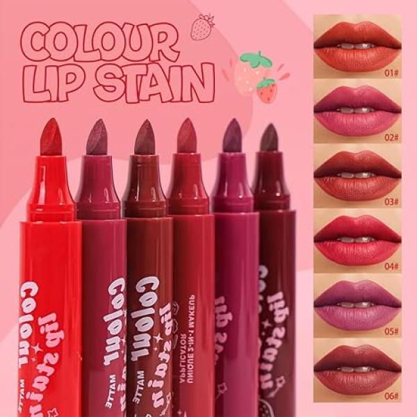 SIHEGLAN Colour Lip Stain Set – Stay Matte Liquid Lipstick Pen with Fruity Scent