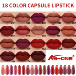 18-Piece Mini Capsule Lipstick Set - 18 Vibrant Colors, Matte Velvet Finish, Waterproof and Long-Lasting