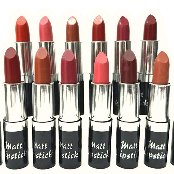 12 Matte Lipsticks Set – Multicolor Shades with Smooth Texture and Long-Lasting Matte Finish for Bold Professional Makeup