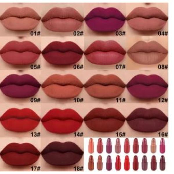 18-Piece Mini Capsule Lipstick Set - 18 Vibrant Colors, Matte Velvet Finish, Waterproof and Long-Lasting