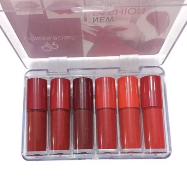 Pack of 6 Nude Matte Lip Gloss Set - Waterproof, Long-Lasting Shades for Girls and Women