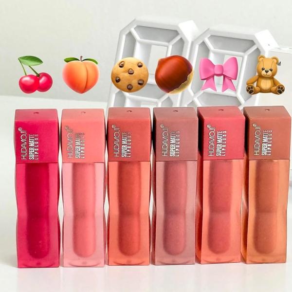 Hudamoji Teddy Matte Lip Gloss with Velvet Finish and Long-Lasting Pigmented Color