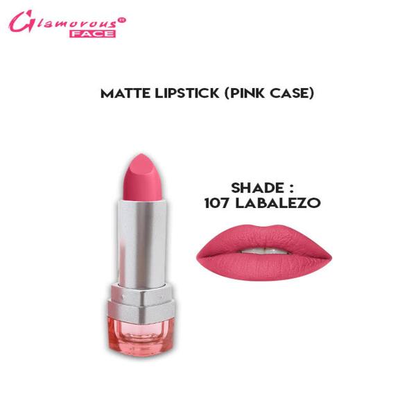 Glamorous Face Matte Lipstick with Vitamin E & Aloe Vera - Pink Case