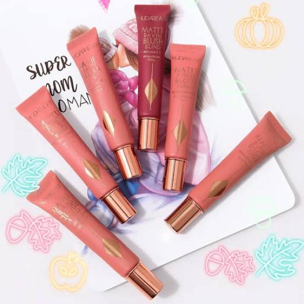 Hudamoji 6-Piece Liquid Blush Set - Lightweight, Creamy, Blendable Cheek Tint for Natural Long-Lasting Color