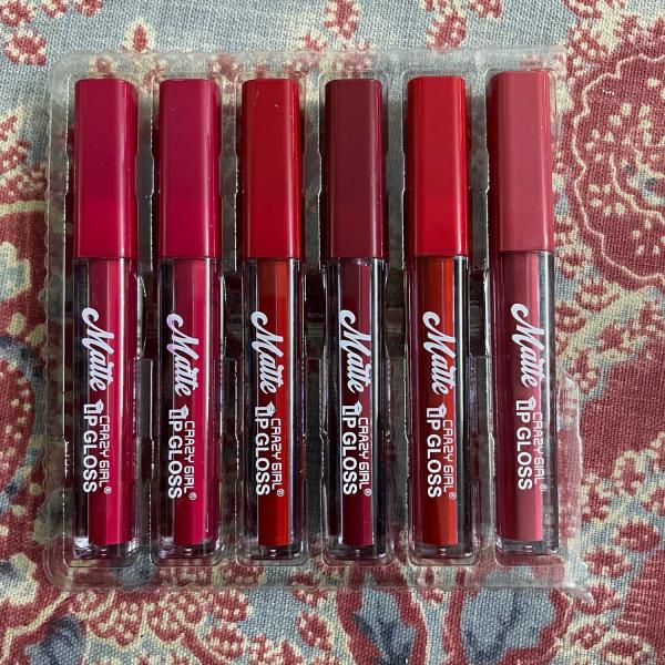 6-Piece Nude Red Matte Lipgloss Set – Long-lasting Matte Liquid Lipsticks