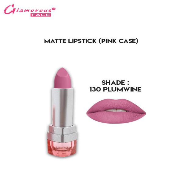 Glamorous Face Matte Lipstick with Vitamin E & Aloe Vera - Pink Case