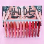 Beautious Matte Lipgloss Set of 12 - Nude and Reddish Shades