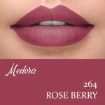 Medora Lipstick Shade 264 Rose Berry - Creamy, Long-Lasting Rich Color Lipstick