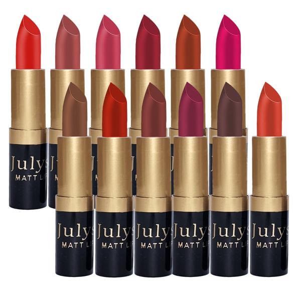 Julystar Matte Lipstick Pack of 12 - Long Lasting Dark and Nude Shades