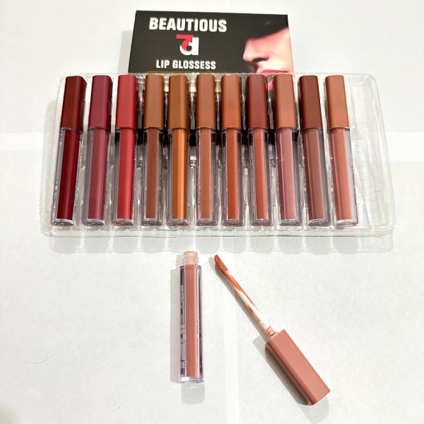 Beautious Matte Lipgloss Pack - Nude Reddish Liquid Lipstick Sets of 6 or 12