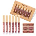 6-Piece Nude Lipstick Liquid Velvet Matte Gloss Set for Women