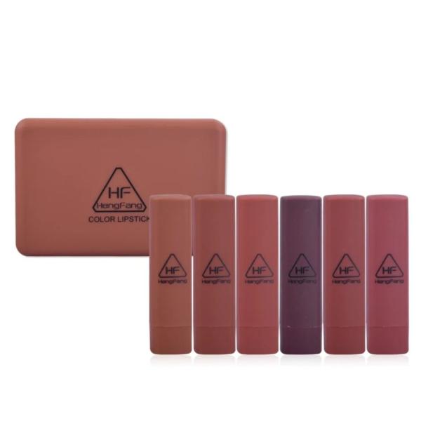 Hengfang 6 in 1 Matte Lipstick Set - Waterproof Six-Color Lip Kit