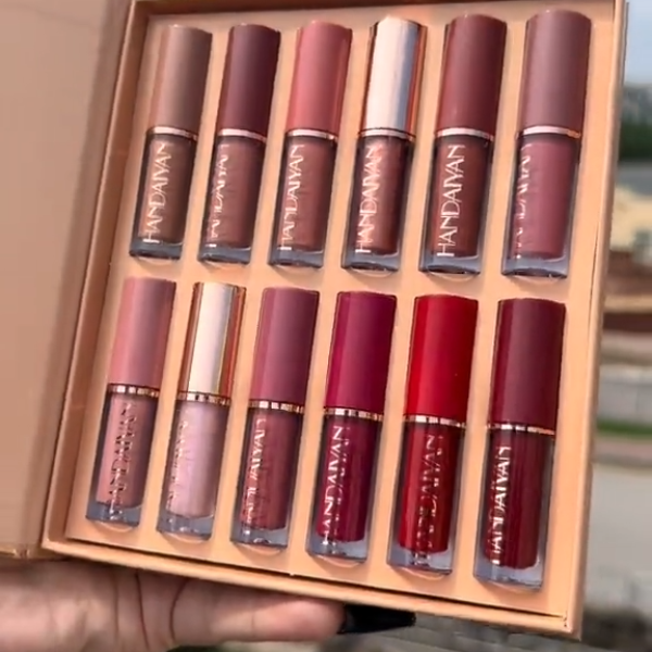12-Color Matte Liquid Lipstick Set 2.5ml Each – Mocmallure Velvet Lip Gloss Combo