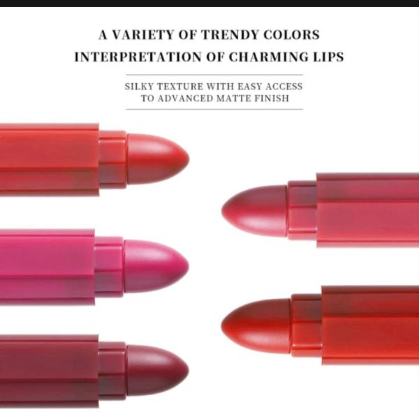 Beautious Set of 5 Mini Pen Style Matte Lipsticks Long-Lasting
