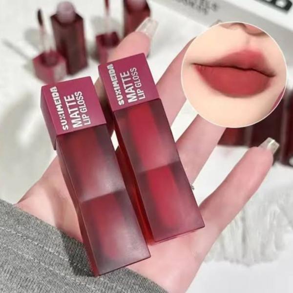 Hudamoji Teddy Matte Lip Gloss with Velvet Finish and Long-Lasting Pigmented Color