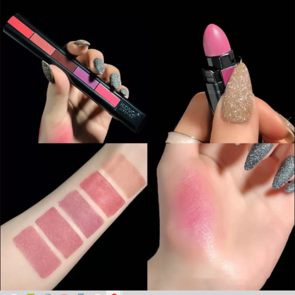 5 in 1 Matte Lipstick Set - Long Lasting, Waterproof & Smooth Finish Multi-Shade Lipstick for All Skin Tones