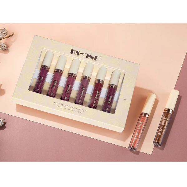6Pcs Nude Liquid Velvet Matte Lipstick Set – Long-Lasting Waterproof Lip Gloss Kit for Women