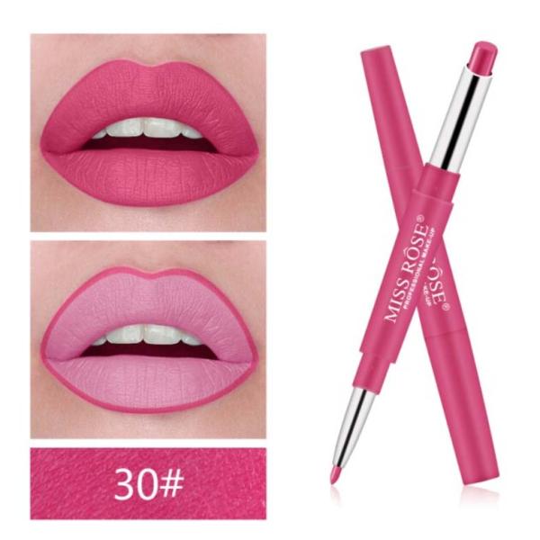 MISS ROSE 2-in-1 Lip Liner and Lipstick - Waterproof, High Pigment