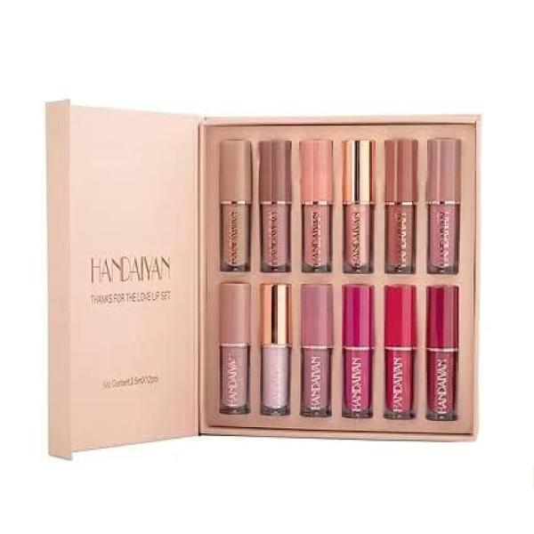 HANDAIYAN Matte Liquid Lipstick Set with 12 Colors, 2.5ml Each