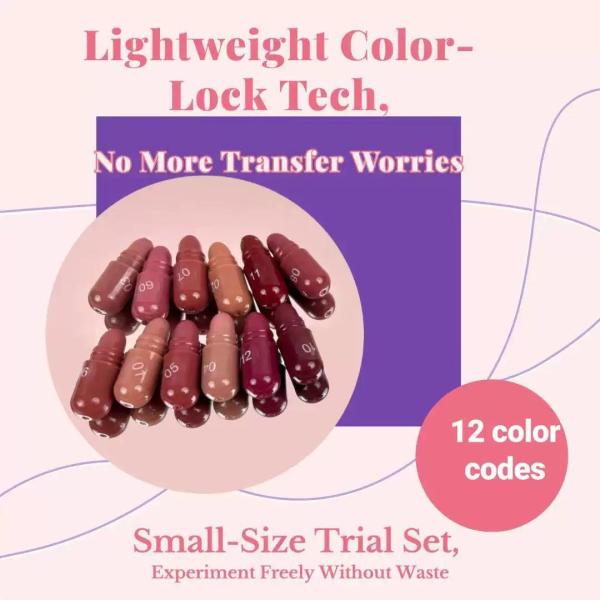 LMG BROTHS Mini Matte Lipstick Pods Set – Portable Travel Size Silky Smooth Finish