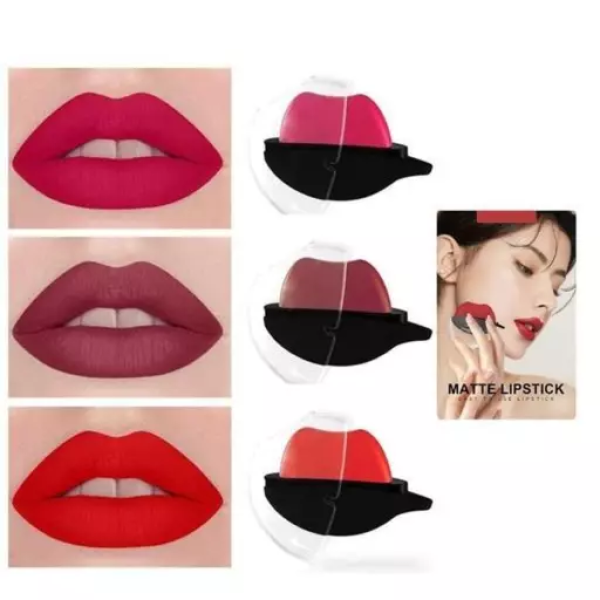 Korean Style Lip-Shape Lipstick - Long-Lasting Moisturizing Waterproof Matte Lip Gloss Tint