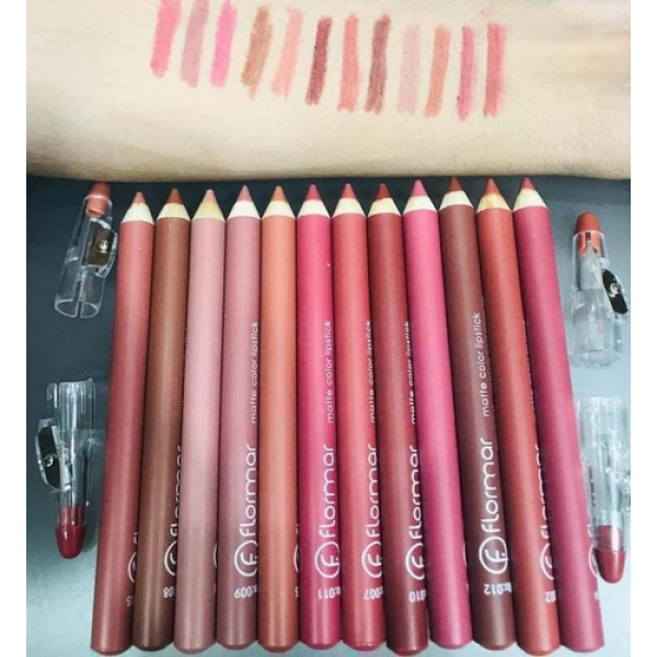 Pack of 6 or 12 Nude Matte Waterproof Lip Liner Pencils in Dark Shades